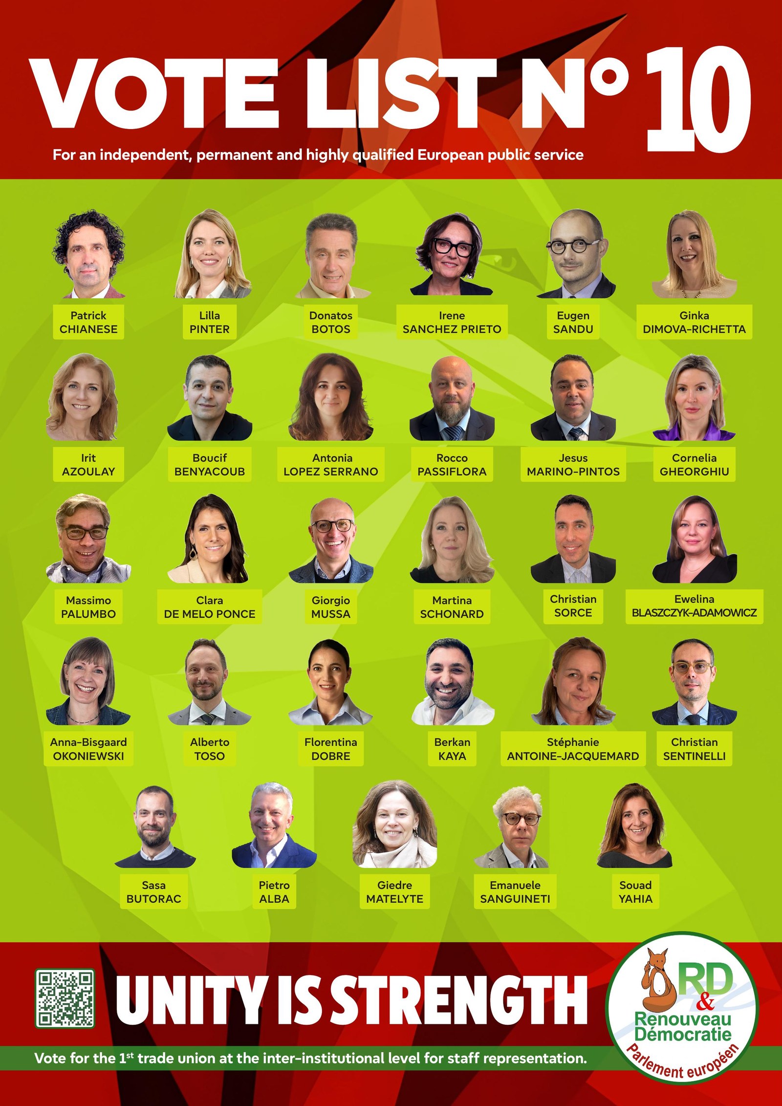 Liste électorale R&D - Vote List N°10